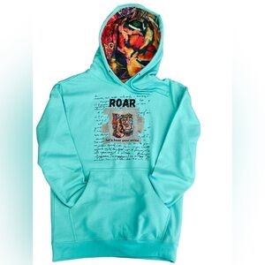 Aqua Classic Hoodie with Original Art